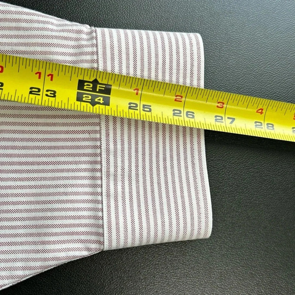 L.L. Bean Men's 18-37 Pin Stripe Long Sleeve Shirt Wrinkle Resistant Cotton - Picture 8 of 16